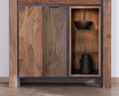 Meuble House Argentier avec éclairage intérieur et étagères verre
