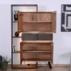 Meuble House Armoire contemporaine avec LED "Mezzo" en bois métal et ciment Clearance
