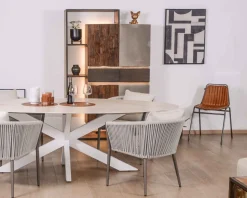 Meuble House Armoire contemporaine avec LED "Mezzo" en bois métal et ciment Clearance