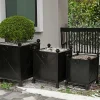 Meuble House Bac décoratif pour plantes d'agréments 55 cm en métal noir "Gardénia" Online
