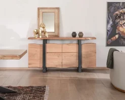 Meuble House Bahut avec tiroirs en bois massif naturel 