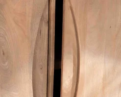 Meuble House Bahut contemporain en manguier massif 2 portes avec poignées intégrées arc de cercle 