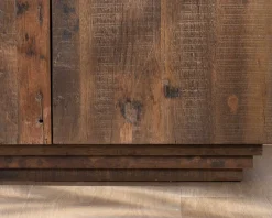 Meuble House Bahut 4 portes en bois recyclé et plateau marbre blanc 
