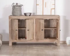 Meuble House Bahut 4 portes en manguier massif 130cm "Maestro" Sale