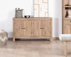 Meuble House Bahut 4 portes en manguier massif 130cm "Maestro" Sale