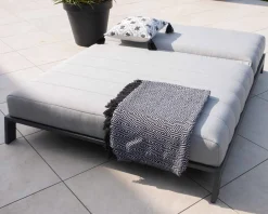 Meuble House Bain de soleil double moderne et confortable gris clair 
