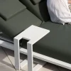 Meuble House Bain de soleil haut de gamme 2 places "Nusa Pedina" en tissu kaki et aluminium blanc