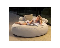Meuble House Bain de soleil rond et moelleux beige diamètre 1m80 