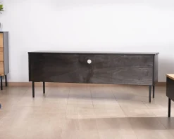 Meuble House Banc TV 160 cm deux portes en frêne massif huilé