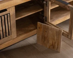 Meuble House Banc TV 175 cm en manguier et pieds métal 