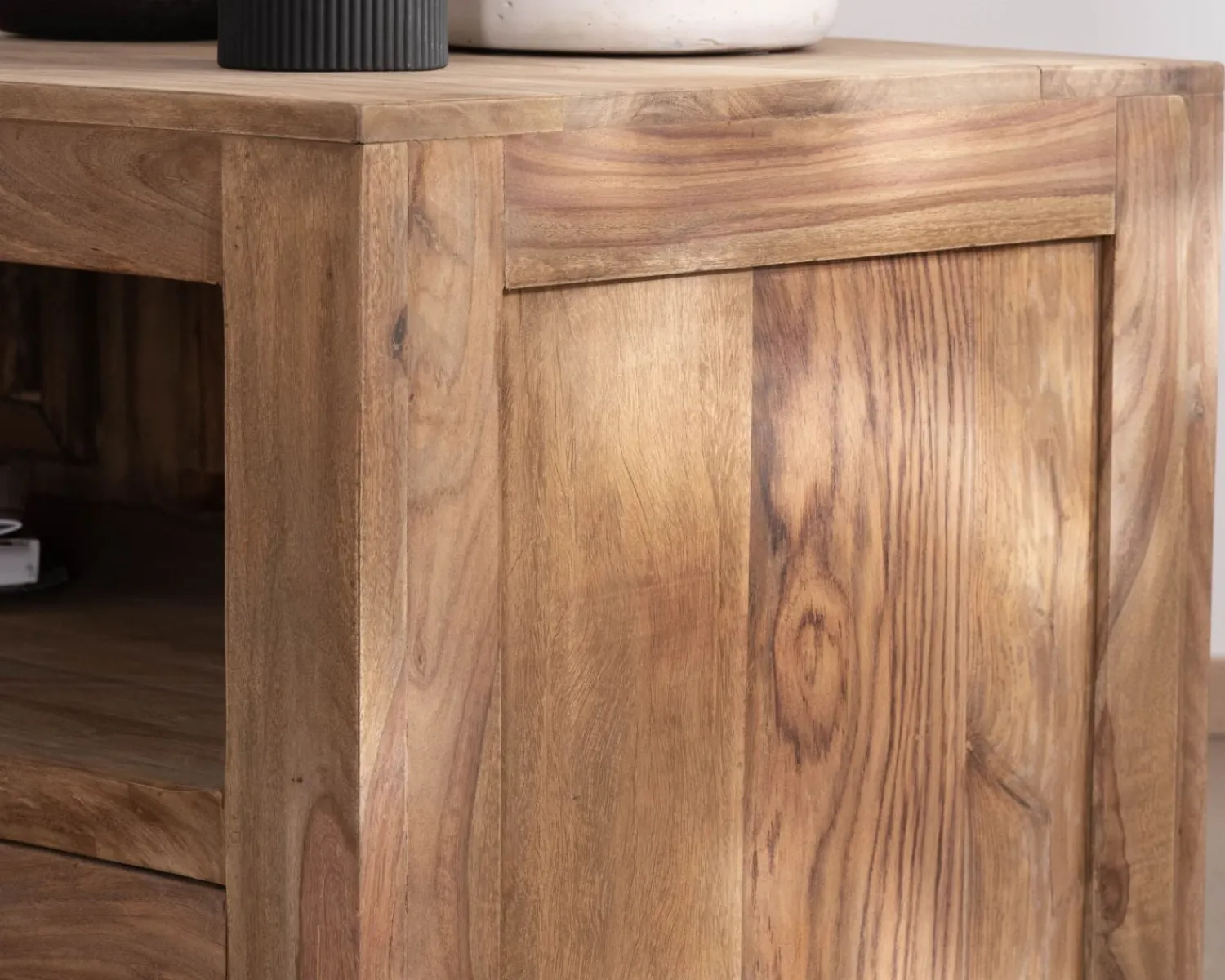 Meuble House Banc TV 200 cm épuré en palissandre "Kalanohé" niche et 4 tiroirs Sale