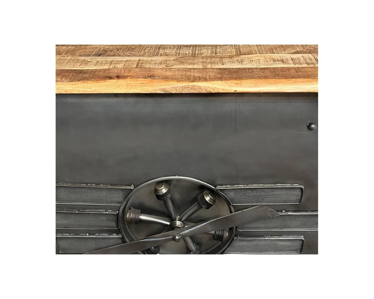 Meuble House Bar métal et bois style récup multi rangements "Crazy" avec hélice Clearance