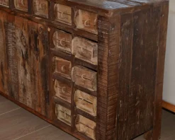 Meuble House Buffet bas ethnique en bois exotique brut recyclé 150cm "Népalaise" Online