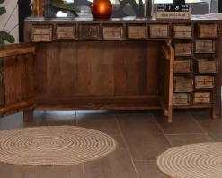 Meuble House Buffet bas ethnique en bois exotique brut recyclé 150cm