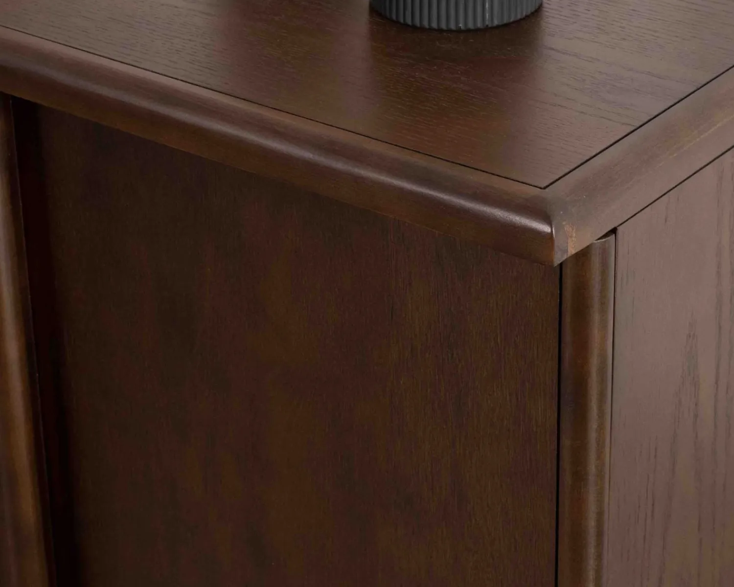Meuble House Buffet bas 4 portes esprit japandi "Laumie" teinte foncée Outlet