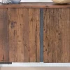 Meuble House Buffet bas 2 portes style industriel rétro acacia et métal noir "Cachou Chic" New