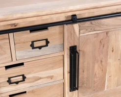 Meuble House Buffet de salle à manger industriel en métal et bois 190 cm 