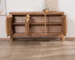 Meuble House Buffet design épuré en acacia "Melody" 3 portes 145 cm Online