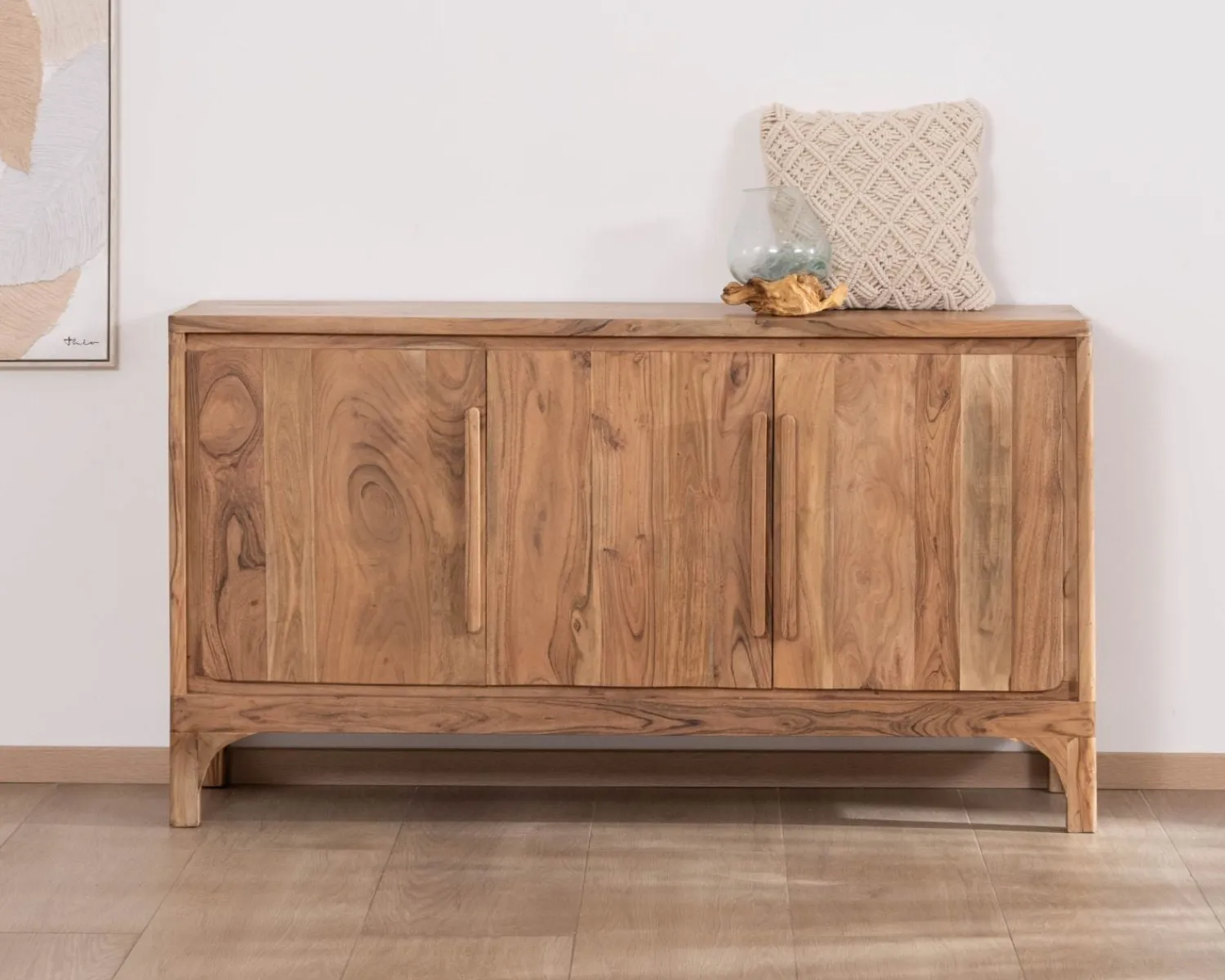 Meuble House Buffet design épuré en acacia "Melody" 3 portes 145 cm Online