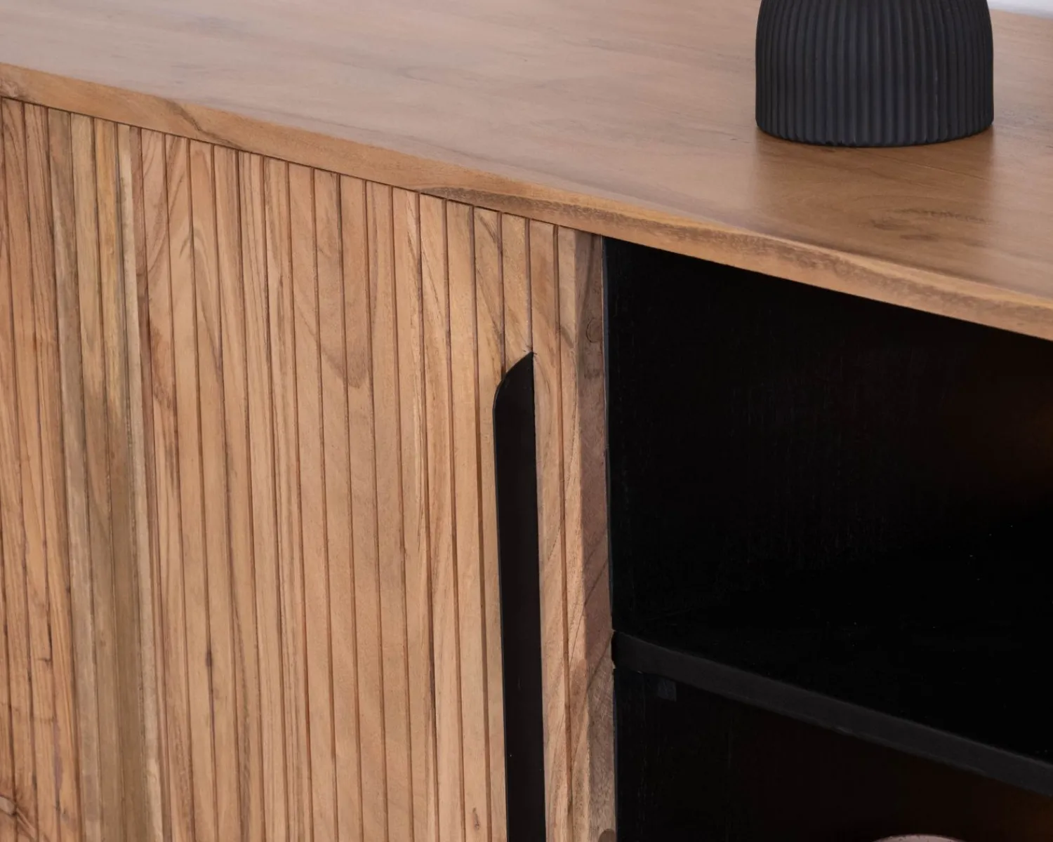 Meuble House Buffet design rétro avec niches centrales "Bopee" avec éclairage LED Best