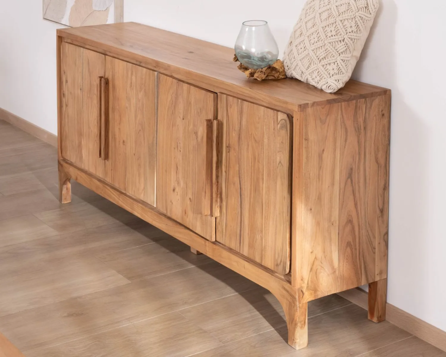 Meuble House Buffet en acacia 4 portes style scandinave "Melody" 175 cm Best