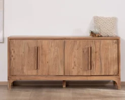 Meuble House Buffet en acacia 4 portes style scandinave