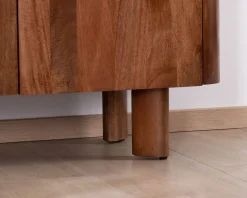 Meuble House Buffet enfilade 4 portes 200 cm en manguier massif foncé 