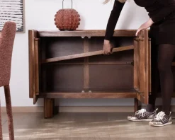 Meuble House Buffet enfilade 4 portes 200 cm en manguier massif foncé 