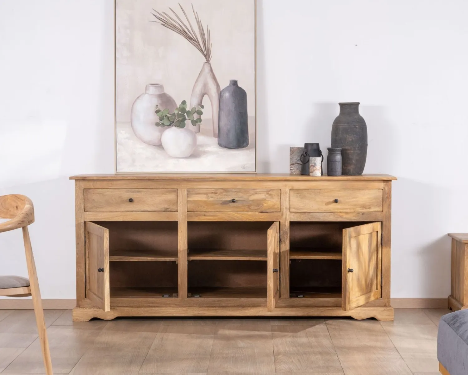 Meuble House Buffet esprit maison de campagne "Sarah" 180 cm en manguier Discount