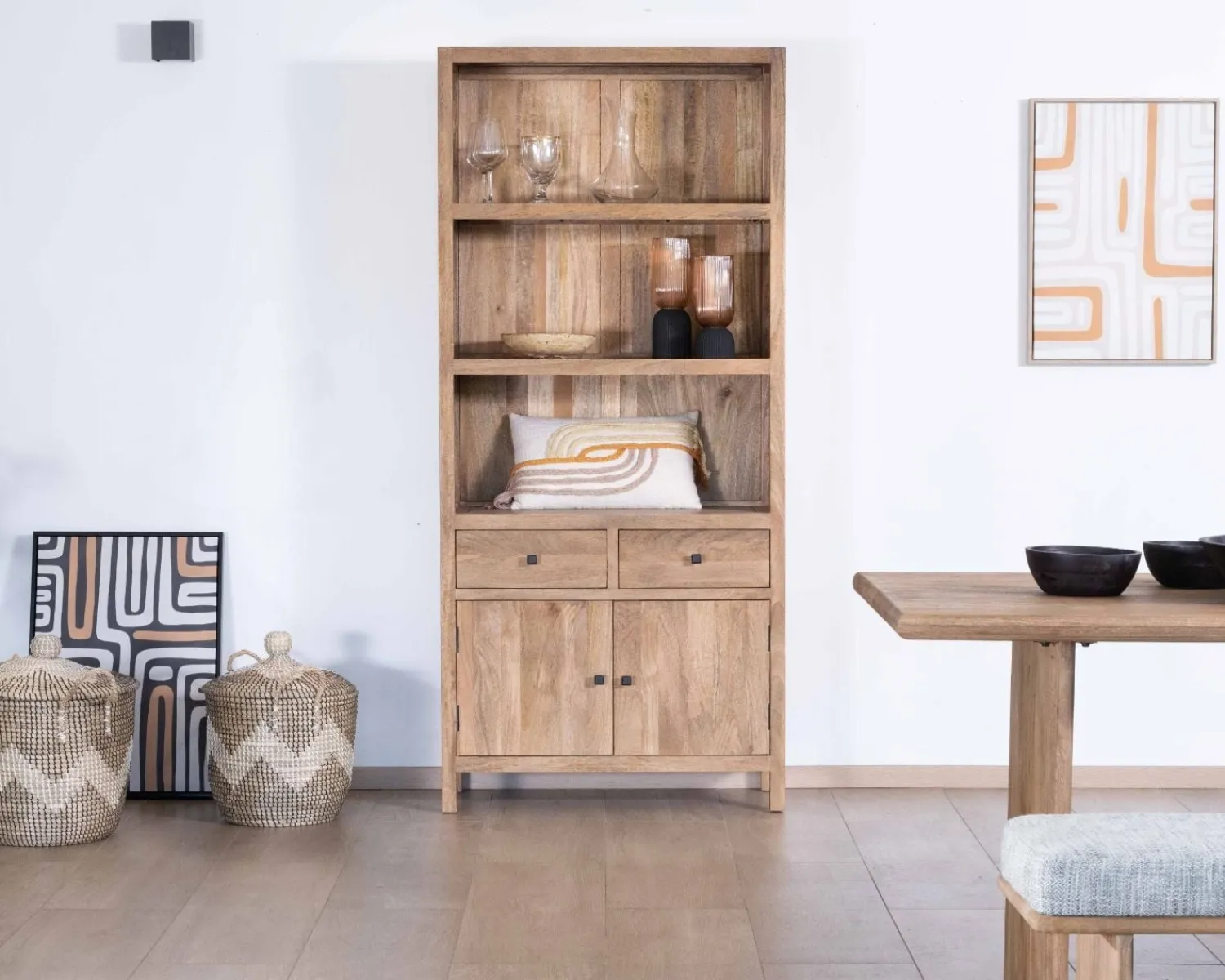 Meuble House Buffet haut en manguier massif finition sablée largeur 87cm "Maestro" Online