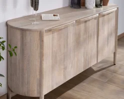 Meuble House Buffet 3 portes 175cm en manguier massif côtés arrondis "Manon" Online