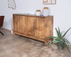 Meuble House Buffet 4 portes coulissantes en manguier massif "Aruna" style ethnique chic Best