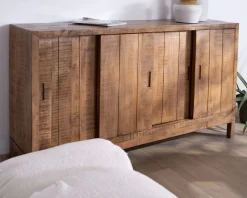 Meuble House Buffet 4 portes coulissantes en manguier massif "Aruna" style ethnique chic Best