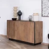 Meuble House Buffet 3 portes en manguier style épuré "Santo" 150 cm Online