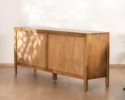 Meuble House Buffet 4 portes esprit zen en manguier massif naturel 4 portes « Sicaly » 180 cm Online