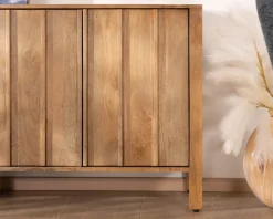 Meuble House Buffet 4 portes esprit zen en manguier massif naturel 4 portes « Sicaly » 180 cm Online