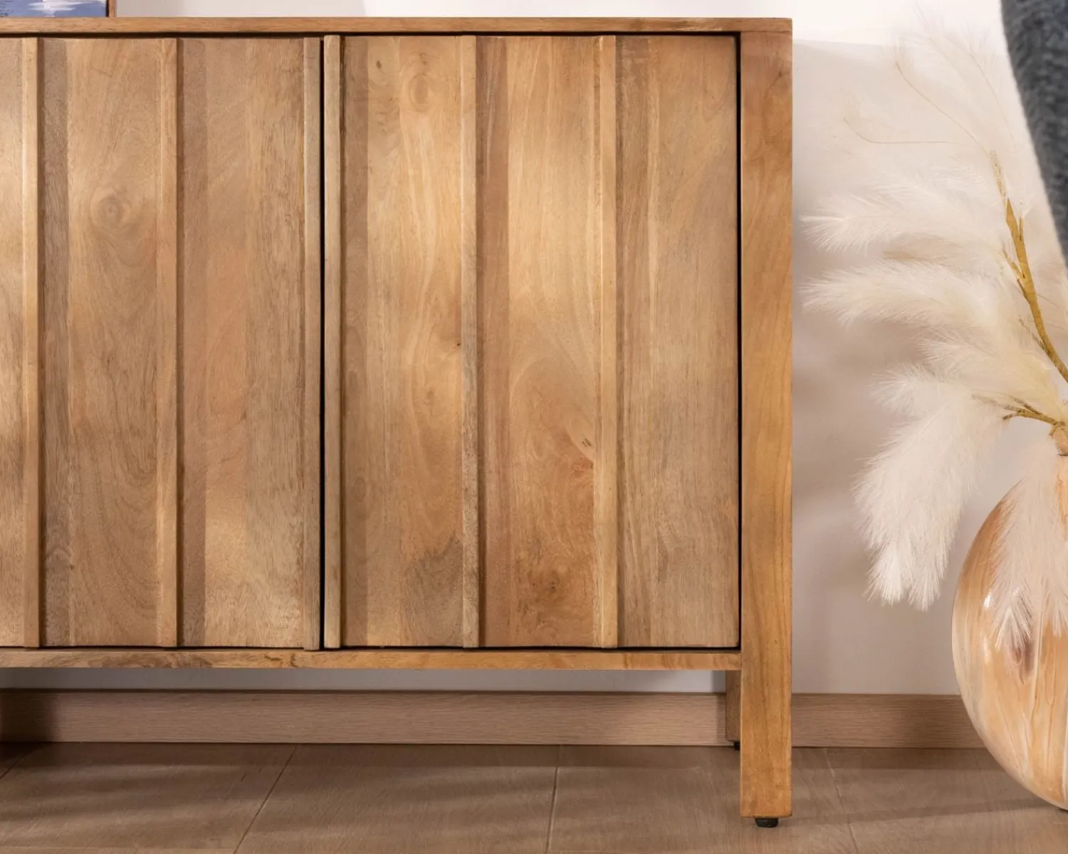 Meuble House Buffet 4 portes esprit zen en manguier massif naturel 4 portes « Sicaly » 180 cm Online