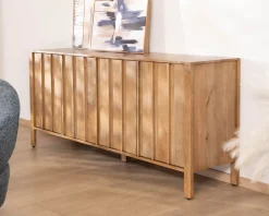 Meuble House Buffet 4 portes esprit zen en manguier massif naturel 4 portes « Sicaly » 180 cm Online