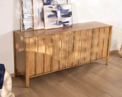 Meuble House Buffet 4 portes esprit zen en manguier massif naturel 4 portes « Sicaly » 180 cm Online
