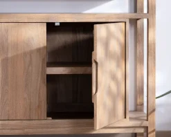Meuble House Buffet 4 portes style Japandi en manguier massif