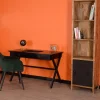 Meuble House Bureau noir en bois et métal 120cm "Atelier"