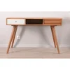 Meuble House Bureau scandinave en palissandre "Vintage grey" tiroir blanc Discount