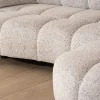 Meuble House Canapé avec assise électrique et méridienne à droite "Syltan" tissu blanc cassé tramé Discount