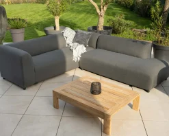 Meuble House Canapé chauffant spécial extérieur en tissu anthracite