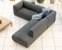 Meuble House Canapé chauffant spécial extérieur en tissu anthracite