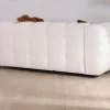 Meuble House Canapé cocooning 3 places tissu bouclette blanc avec surpiqures "Milow" Hot