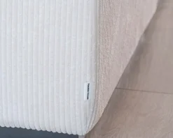 Meuble House Canapé confort en velours côtelé beige avec méridienne design "Cyrano" Clearance