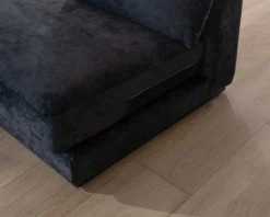 Meuble House Canapé confort en velours lisse anthracite avec méridienne design