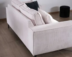 Meuble House Canapé confort 3 places en velours blanc