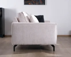Meuble House Canapé confort 3 places en velours blanc